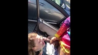 White Girl Receives BBC Facial in Public