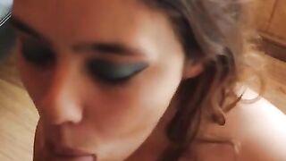 Gorgeous Make-up Girl Loves to Suck Cock HD