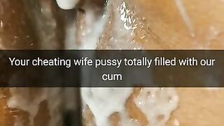 Your Wife Lies with Ruined Pussy Full of Cum after Breeding Gangbang [cuckold. Snapchat]