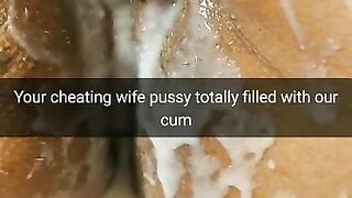 Your Wife Lies with Ruined Pussy Full of Cum after Breeding Gangbang [cuckold. Snapchat]