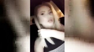 Hot Blonde MILF Dildong Pussy inside Car and Gets really Wet - Snapchat