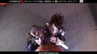 VRCosplayX XXX Overwatch Hard Threesome Fucking