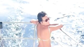 Sexy Hotwife Bikini Ass On The Boat