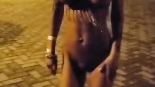 RUSSIAN SLUT WALKS NAKED IN THE NIGHT CITY