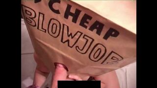 Anonymous Prostitute Cheap Blowjob Wearing a Paper Bag