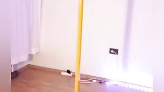 Sexy Tiny Girl Pole Dance Practice