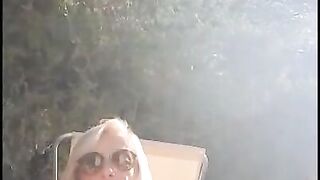 Exhib in a Park with Maeva Gambier - Hot MILF Dildoing herself in Front of Passers-by in a Park in P