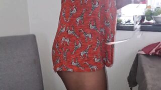 Big Booty Hot Ebony Wife Teasing Upskirt POV at Home