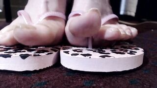 Long Natural Toenails Flip Flops