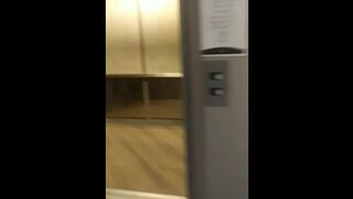 Lady Beginning her Day got on Elevator while I was Jerking off