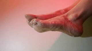 Close up Feet Fetish Cum Covered