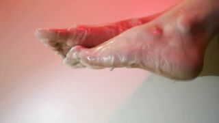 Close up Feet Fetish Cum Covered