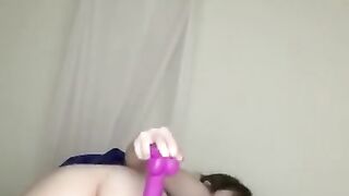 Teenage Cheerleader Doggy Style Dildo Play