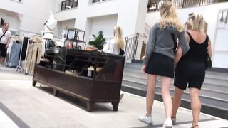 Candid Blonde Teen Ass Cheek Shorts