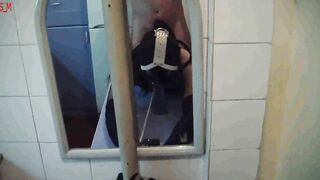 INTRO-Kitchen table dildo throating & anal ring gagged slut