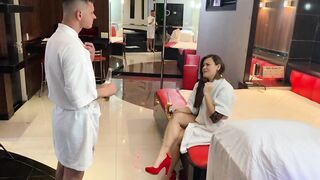 Hot Crown Earns her Husband's Night Voucher and goes to a Massage Parlor for Women Only. Part 1