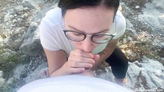 Public Cum Swallow Blowjob on Beach!!!!!