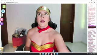 super horny wonder woman cosplay wants to fuck on cam