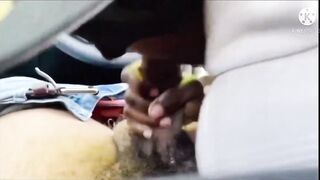 Ebony Teen Dyke Stud Sucks Dick in Car for Weed Money