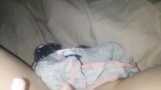 Squirting all over Stepsisters Panties before Bed