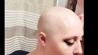 Cock Rubbed on my Bald Head