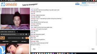 Omegle 6 - Gorgeous 19 Y/o Plays with Tits for my Cum