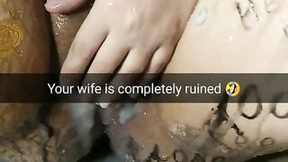 My Wife after Gangbang Lies with Filled with Cum Ruined Fertile Pussy [cuckold. Snapchat]