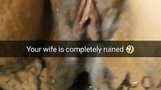 My Wife after Gangbang Lies with Filled with Cum Ruined Fertile Pussy [cuckold. Snapchat]