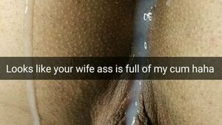 Your wife gets fucked hard in the ass, now with a leaking creampie