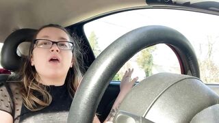 Girl Masturbating in Public in her Car