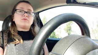 Girl Masturbating in Public in her Car