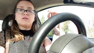 Girl Masturbating in Public in her Car