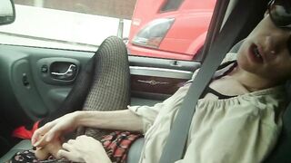 Naughty Wife Squirts in Car