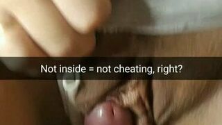 Not inside - not cheating say my stepsister before i rub her