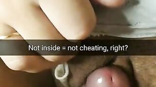 Not inside - not cheating say my stepsister before i rub her