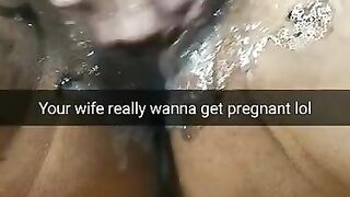 Cheating slutwife pushing cum inside her pussy for pregnancy