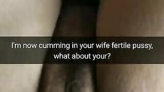 Her lover cum inside my wife fertile pussy and mocking me