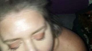 BBW snapchat blowjob slut takes facial