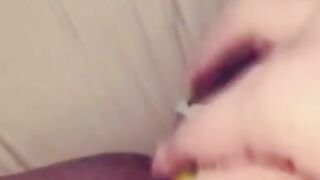 Swiss girl fucks herself with a banana