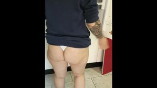 Step mom doesn't wear panties under mini dress get fucked hard in the kitchen by step son