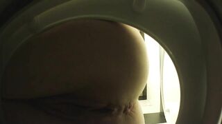 Teen peeing while camera inside the toilet