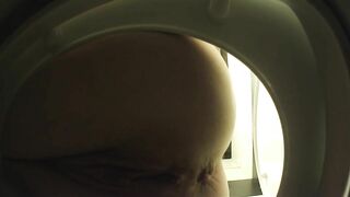 Teen peeing while camera inside the toilet