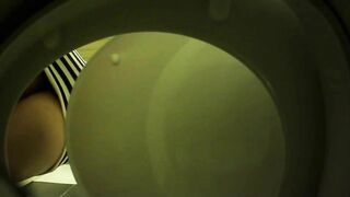 Teen peeing while camera inside the toilet