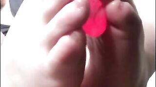 Amateur Babe Gives First Foot Job