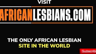 Ebony african lesbian couple tasting wet pussy mid shower