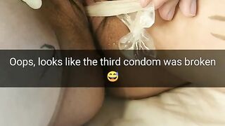 I Fuck you Wife so Hard! even the Condom Broke and my Cum get inside her Womb [cuckold. Snapchat]