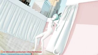 MMD lo chan, shake it - hentai mmd dance, playboy costume, blue hair edit, smixix