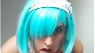 PART I. Hot latina Dirty Maid w/ Rem Cosplay do a sensual strip tease and ahegao face for you. PAGW