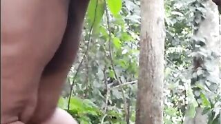 BIG ASS WIFE doggystyle in JUNGLE – Risky OUTDOOR SEX