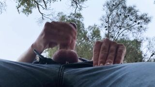 A dick got up in the forest, I had to jerk off so as not to tear my pants